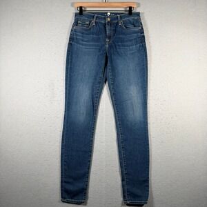 7 For All Mankind Gwenevere Skinny Jeans Medium Wash‎ Womens 28 Stretch Denim